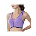 thumbnail image 5 of Women Pure Color Plus Size Ultra-thin Large Bra Sports Bra Front Zipper Full Cup Padded Tops, 5 of 6