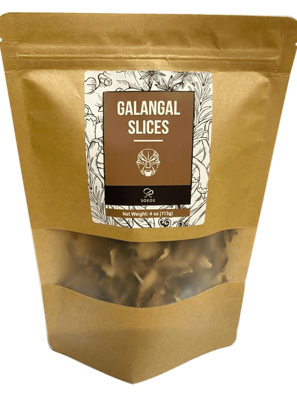 Soeos Galangal Slices 4 oz (113g), Galanga, Fresh Galangal, Sliced Galangal Root, Dried Galangal Root