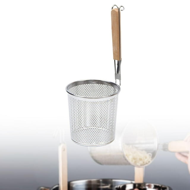 Colador de Pasta Perfecl de Acero inoxidable con mango de madera 14cm