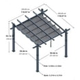 thumbnail image 3 of Luku 10x10 Ft Aluminum Pergola, Outdoor Metal Pergola with Adjustable Canopy, Reinforced Frame Outdoor Shelter for Backyard, Lawn and Deck, 3 of 7