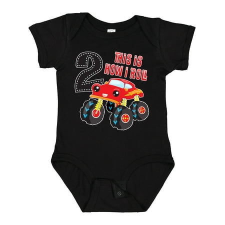 

Inktastic Monster Truck How I Roll 2nd Birthday Boys Baby Bodysuit