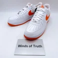 thumbnail image 4 of Nike Air Force 1 Low White / White / Safety Orange FJ4146-109 Men's US6-15, 4 of 6