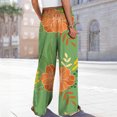 thumbnail image 6 of Endives Women's Linen Pant High Waisted Wide Leg Pant Flower Printed Baggy Loose Pants Spring Summer Trendy GN1, 6 of 6