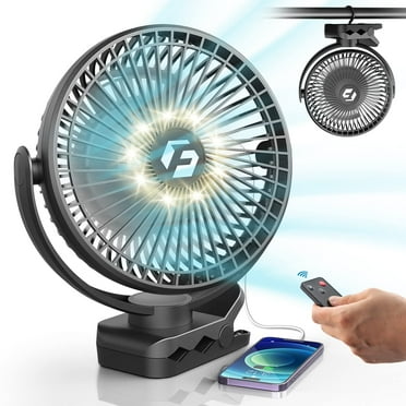 8-inch Clip on Fan - 12000mAh Portable Fan Battery Rechargeable with 3 Speeds and Strong Airflow, USB Fan Small Desk Fan Personal Quiet Fan for Office Stroller Bedroom and Camping