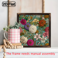 thumbnail image 6 of 2D Flat, 8x8 Inch Farmhouse Floral Wall Art with Wooden Frame - Rustic Floral Painting in Pastel Colors (Pink, Yellow, Green, Purple, ) - Ready-to-hang Indoor Wall Decor For Living Room, 6 of 9