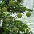 thumbnail image 5 of CuiLiyq 6 PCS Velvet Christmas Balls, 3.15" Shatterproof Xmas Bulbs Decorations Set, for Xmas Decorative Hanging Ornaments Christmas Tree Decoration (Green), 5 of 6