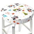 thumbnail image 3 of Hirioo happy new year Raccoon for Round Bar Stool Seat Covers Washable Stool Cushion Slipcover Elastic Bar Chair Covers for 12-14 Inch Chair-12 inch, 3 of 7