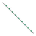 thumbnail image 5 of 14K White Gold Diamond and Emerald Bracelet, 5 of 6