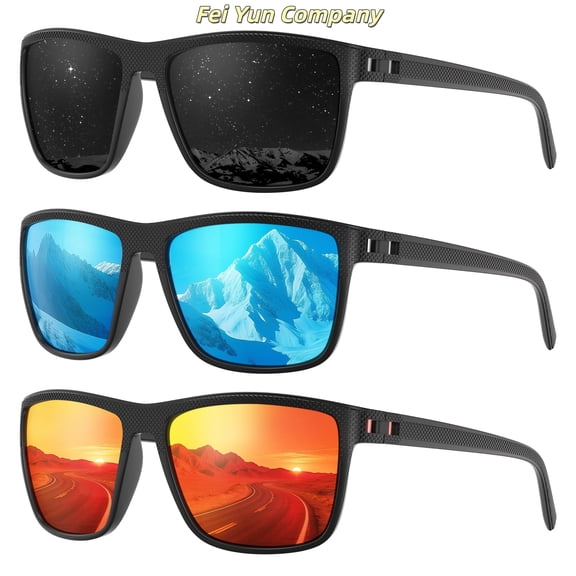3 PCS Polarized Sports Sunglasses for Men, UV Protection Lightweight Sun Glasses for Driving Fishing Golf Cycling