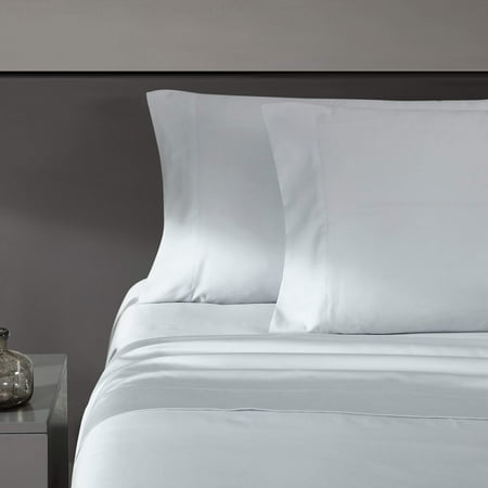 Vera Wang - King Sheet Set, Luxury Sateen Cotton Bedding, 800 Thread Count, Soft & Smooth Home Decor (Pale Blue,4 pcs, King)