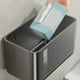 thumbnail image 5 of Caja de Papel Higiénico de Pared Impermeable, Estante Adhesivo Sin Taladro, Ventana Visual, Portarrollos de Plástico Totalmente Envueltos, Blanco o Gris, 20x12x11.5cm, 5 of 6
