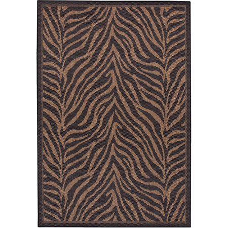Equus Indoor/Outdoor Rug, 3'9" x 5'5", Black-Cocoa