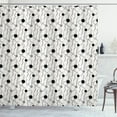 thumbnail image 1 of Ambesonne Abstract Shower Curtain, Streamlines and Circles, 69"Wx70"L, Eggshell Black and Grey, 1 of 3
