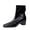 Black, variant on High Heels Boots for Women 5CM Chunky Block Retro Leather Fashion Toing Out Work Office Ankle Boot
