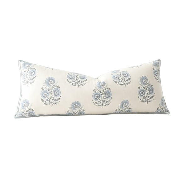 Fmbmuo Removable Long Lumbar Pillow , Vintage Floral Rectangular Pillow , For Couch Sofa Bed Living Room Home Decor