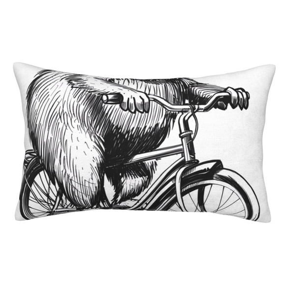 Easygdp Capybara Riding Bicycle for Soft Pillow Case Pillow Protectors,Perfect for Sleeping (Pillow Core Not Included)-16"x24"