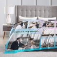 thumbnail image 5 of Custom Blanket with Photo Text Personalized Throw Blanket Customized Picture Blanket for Kid Adult Friends Mother Father Personalized Gift Flannel Blanket for Birthday Gifts, 5 of 6