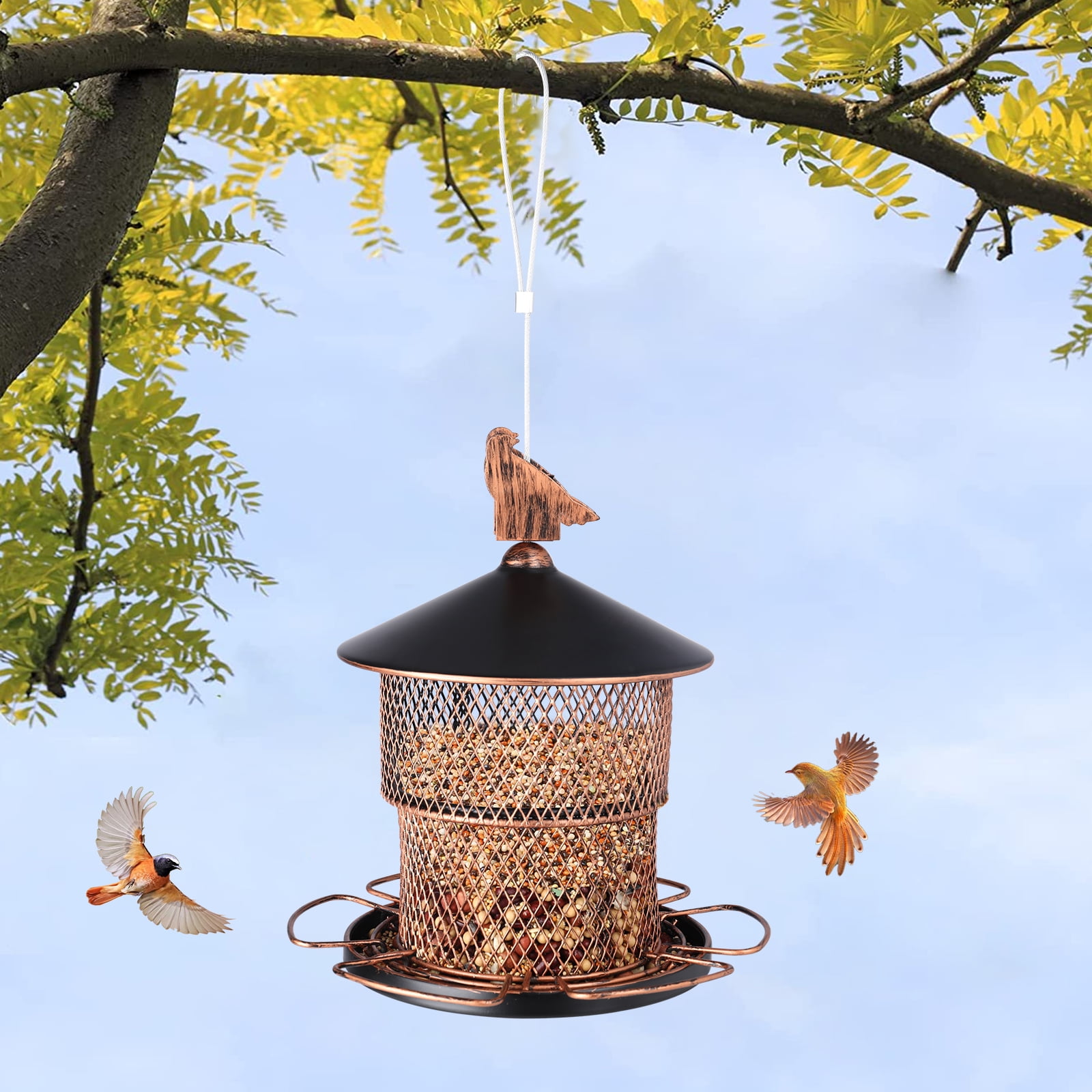 MUMTOP Bird Feeders for Outdoors Hanging Squirrel Proof, 1.9 lb Large