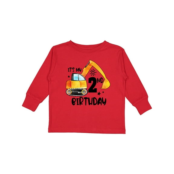Inktastic Construction Truck It's My 2nd Birthday Boys or Girls Long Sleeve Toddler T-Shirt