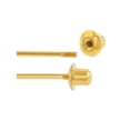 thumbnail image 3 of Gold Plated Purple and White CZ Flower Girls Safety Screw Back Earrings 5mm, 3 of 6