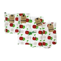 Serafina Home Harvest Apple Kitchen Towels and Pot Holders: Colorful Printed Apples on Flat Cotton Weave