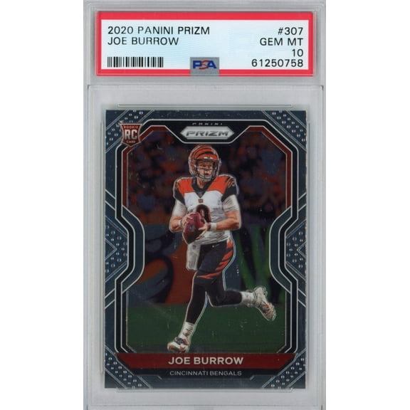 Graded 2020 Panini Prizm Joe Burrow #307 Rookie RC Football Card PSA 10 Gem Mint