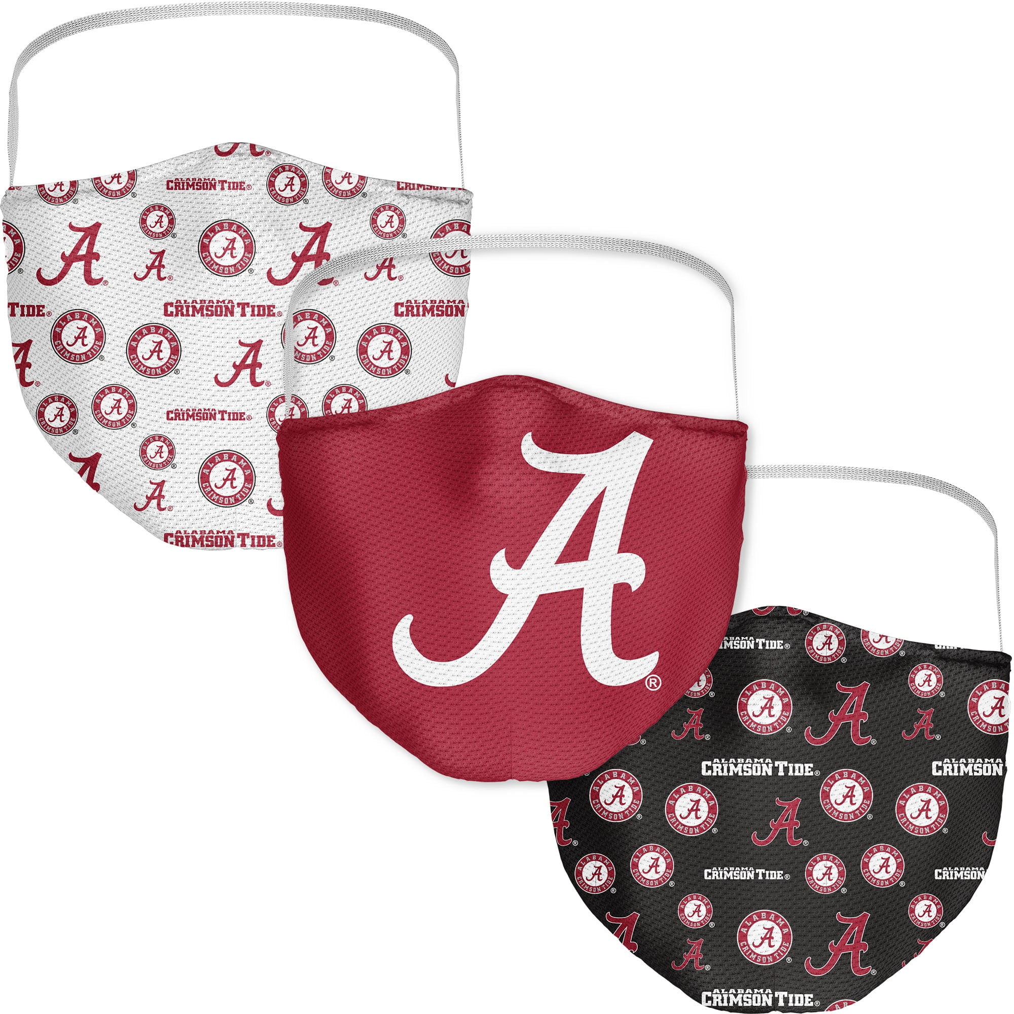 Adult Fanatics Branded Alabama Crimson Tide All Over Logo Face Covering 3-Pack