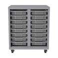 thumbnail image 2 of Space Solutions Bin Storage Cabinet with 16 plastic tote bins, Mobile, 36x30x18, Platinum/Clear, 2 of 2
