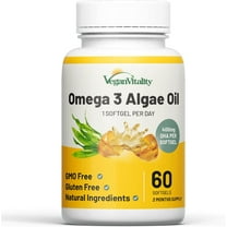 Vegan Omega 3, Alage Oil Supplement, Heart and Brain Health, DHA 60 Servings