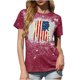 thumbnail image 1 of Blusa holgada de manga corta con cuello redondo y estampado a la moda para mujer Pompotops  hfajkhk130326, 1 of 7