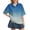 Blue_#06, variant on Sewkxo Women's Rugby Shirt Gradient Color Polo T-Shirts Oversized Short Sleeve Lapel V Neck Tee Summer Pullover Tops,Black L