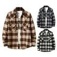 thumbnail image 2 of Vintage Thickened Flannel Plaid Shirt Jacket for Men, 2 of 12