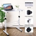 thumbnail image 2 of Bingirl Bureau d'Ordinateur Blanc à Hauteur Réglable avec Roulettes - Bureau Debout Mobile pour Chambre, Bureau Ou Sofa, 2 of 6