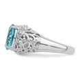 thumbnail image 4 of Sterling Silver Rhodium Sky Blue Topaz & Diamond Ring, 4 of 5