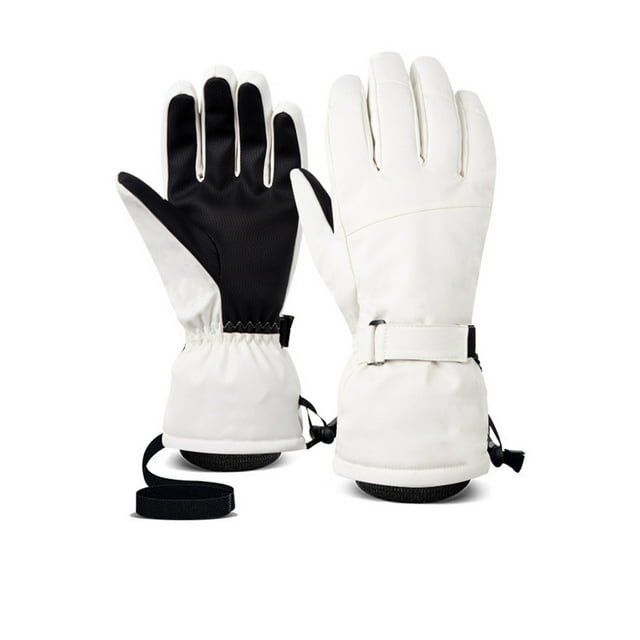 Soidarity Guantes de esquí gruesos a prueba de viento calentador de manos mujeres hombres ciclismo al aire libre pantalla táctil invierno deporte guante Deportes de nieve Blanco SG Soidarity OD028960-08