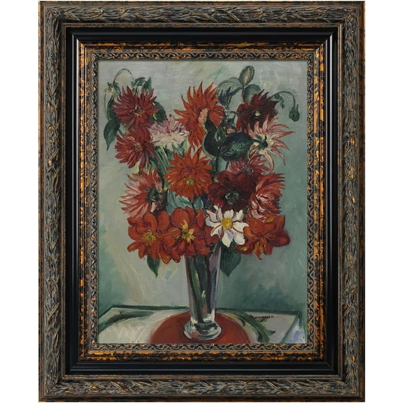 DIY Wood Frame for Canvas Paintings, 2.4 Wide Antique Ornate Canvas Frames for Oil Painting Art Prints Gold Frame for Home Living Room Wall Decor (No Backboard & Glass Cover)