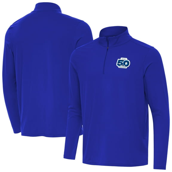 Men's Antigua  Royal Seattle Seahawks 50th Season Intent Quarter-Zip Pullover