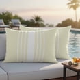 thumbnail image 4 of Outdoor Waterproof Pillow Covers White Striped on Yellow Decorative Throw Pillow Protectors,Pillowcase Cushion Cases for Patio Sofa Garden Couch,20x12in,Pack of 2, 4 of 9