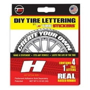 Tire Sticker 9766020074 Letter H Tire Stickers & Film, White - Pack of 4