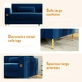 thumbnail image 7 of Mid-Century Modern Sofa Couch, 84" Loveseat Velvet Sofa, Large Sectional Couch with Gold Metal Legs for 3-4 Persons, Upholstered Deep Seat Couches for Living Room, Bedroom, Home, Office(Blue), 7 of 7