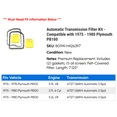 thumbnail image 2 of Automatic Transmission Filter Kit - Compatible with 1975 - 1980 Plymouth PB100 1976 1977 1978 1979, 2 of 2