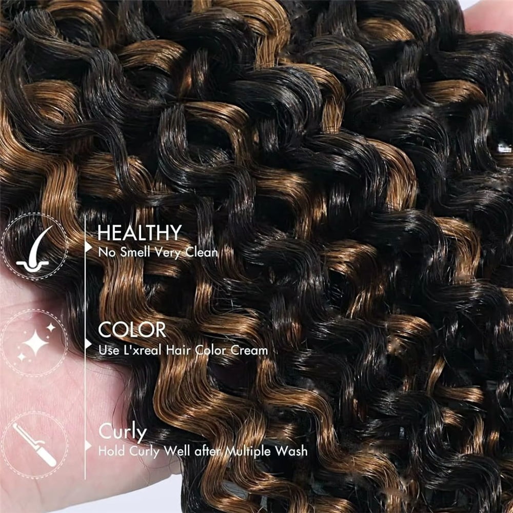 Boho Hair for Braiding P1B/30 Highlight 1 Bundle/50g Jerry Curly Bulk Human Braiding Hair