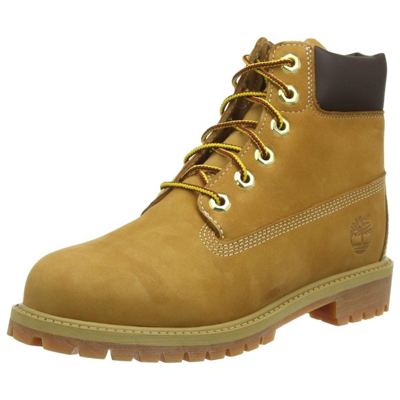 Bota Timberland de 6 pulgadas color trigo Nubuck talla 5W US (niño grande)