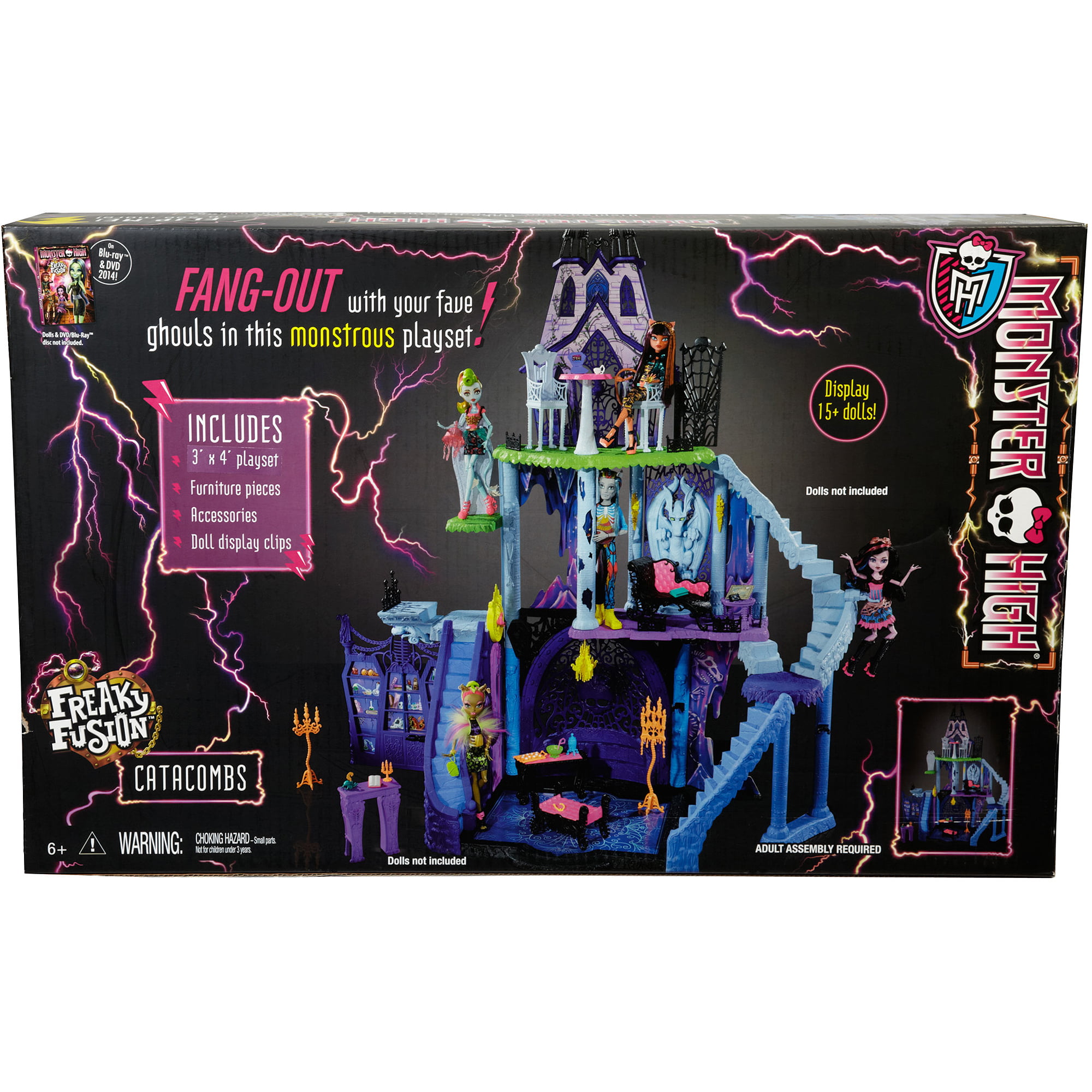 monster high freaky fusion catacombs playset