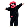 thumbnail image 3 of Cozy Fuzzy Big Mouth Monster Onesie, Warm Long Sleeve Pajamas, Loose Fit, Home Casual Wear, Suitable for Sleep and Relaxing(Black,130cm), 3 of 6