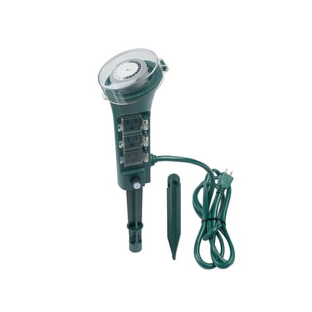 timer 6ft stake cord outlet hour yard strip power outdoor