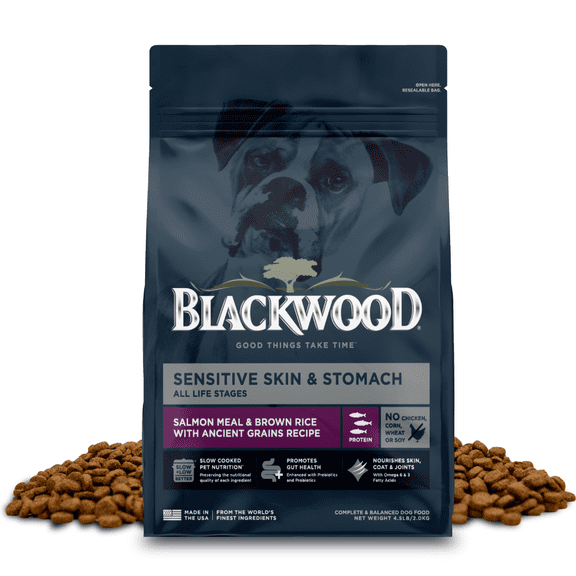 Blackwood Dry Dog Food Sensitive Skin & Stomach Salmon Meal with Ancient Grains 4.5 lb.
