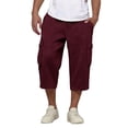 thumbnail image 2 of Mens Sweat Shorts Below Knee Elastic Waist Baggy Tall 3/4 Short Pants with Pockets Casual Summer Lightweight Wine L, 2 of 8