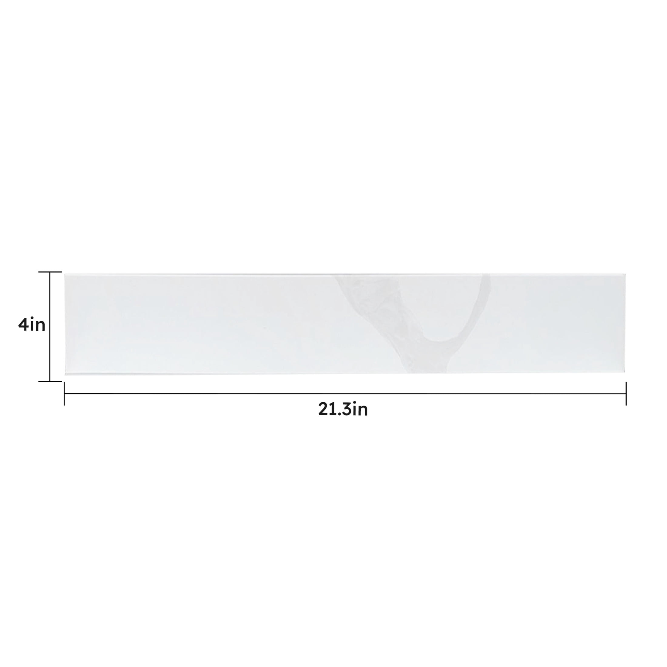 Noble House 21.3-Inch Quartz Side Splash for Bathroom Vanity Top, 4-Inch Height, White