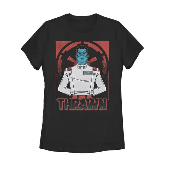Women's Star Wars Grand Admiral Thrawn Portrait Graphic Tee Black Medium